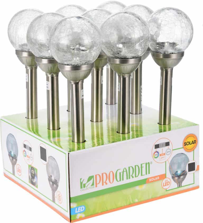 Colour Changing Garden Solar Light with Cracked Glass Effect Bowl – Set of 2 - Image 3