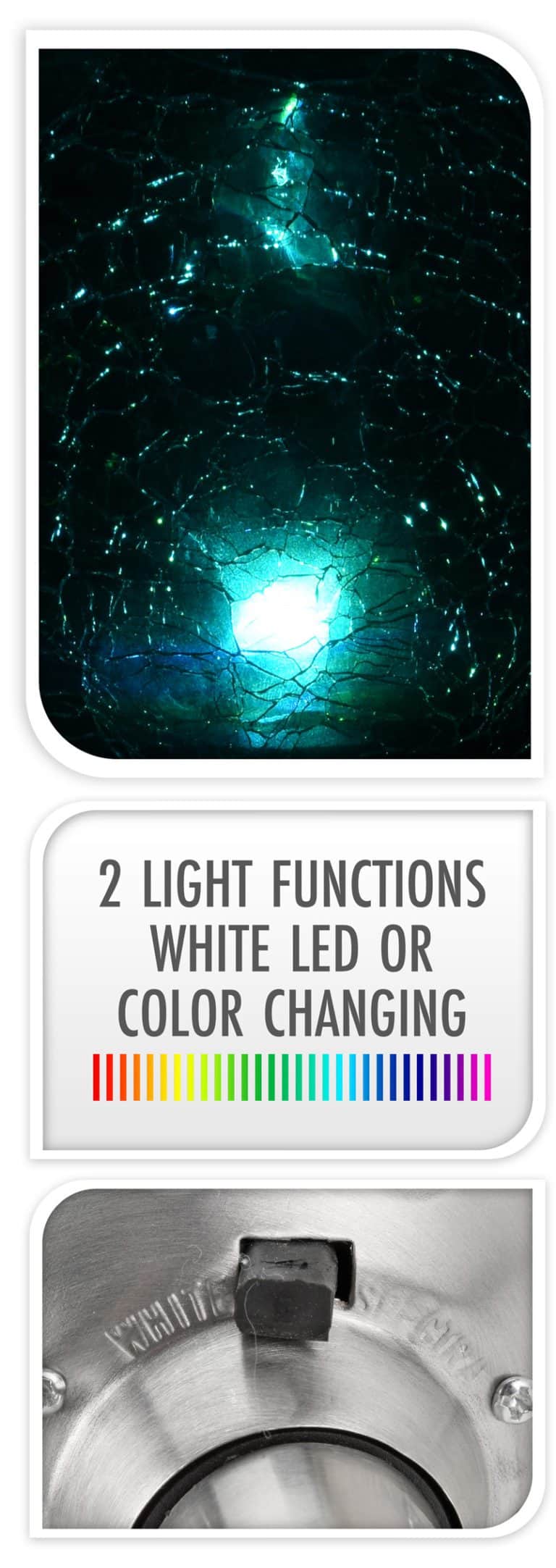 Colour Changing Garden Solar Light with Cracked Glass Effect Bowl – Set of 2 - Image 5