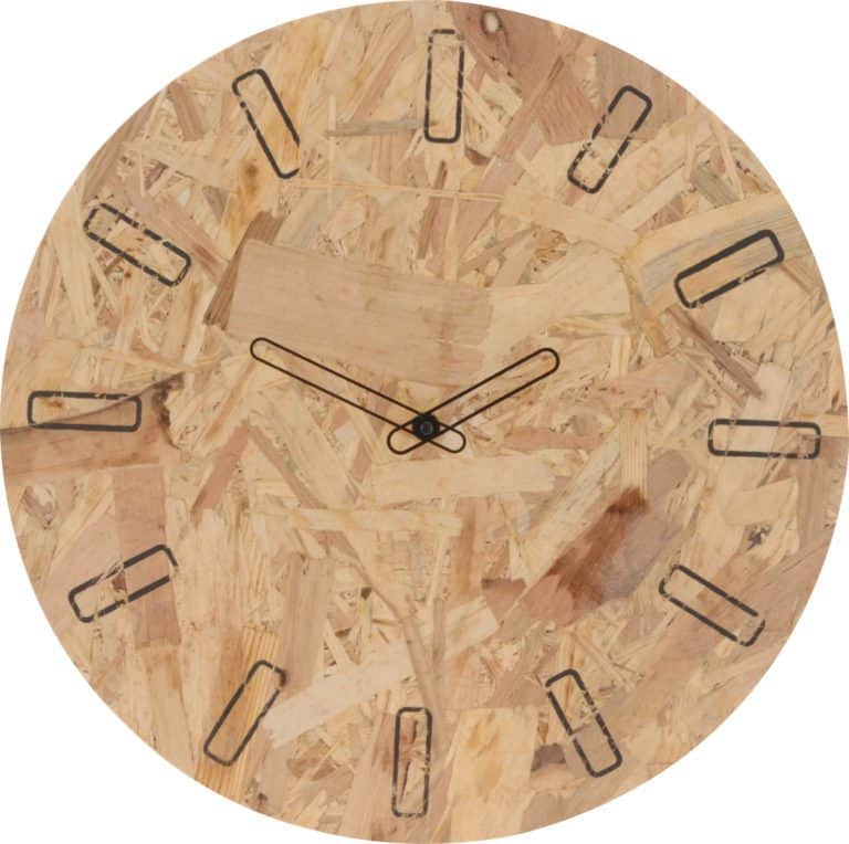 Industrial Chipboard Wood Chip Wall Clock - minimal - 40cm diameter