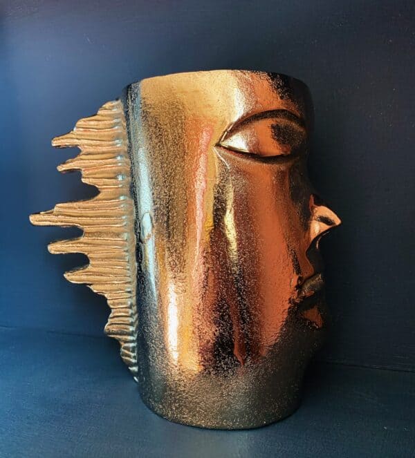 Metal Head Vase - Image 2